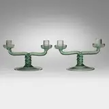 Murano, Soffiato candleholders, pair