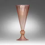 Tall footed vase by attribution Artistica Barovier, c. 1930, glass with gold inclusions, sold Aug 2024