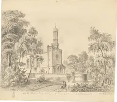 Die St. Petri-Paul Kirche bei der Pfaueninsel. Nach 1839 by Friedrich Wilhelm Klose, Bleistift auf Papier, sold Dec 2021
