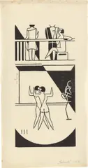 Cabaret by Gerd Arntz, 1926, Holzschnitt auf Japan, sold Jun 2021