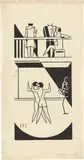Gerd Arntz, Cabaret, 1926, Holzschnitt auf Japan