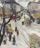 Potsdamer Platz (Josty) by Lene Schneider-Kainer, 1913, Öl auf Leinwand, sold Jun 2015