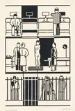 Gerd Arntz, Krankenhaus, 1927, Holzschnitt auf Papier
