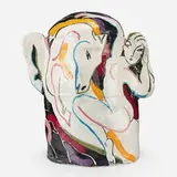 Rudy Autio, Massive lidded sculptural vessel (Women on Horseback)