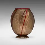Vittorio Donà, Vase, c. 1935, aventurine glass with applied pasta di vetro details