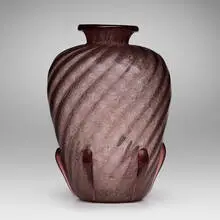 A.V.E.M., Monumental Soffiato vase, c. 1930, soffiato glass with applied details
