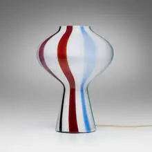 Massimo Vignelli, A Fasce Verticale table lamp, model 4040, 1954-55, glass with polychrome bands