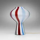 Massimo Vignelli, A Fasce Verticale table lamp, model 4040, 1954-55, glass with polychrome bands