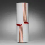 Seguso A.V., Vase, c. 1975, lattimo glass with canes