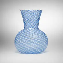 Reticello vase by Murano, c. 1950, reticello glass, sold Aug 2024