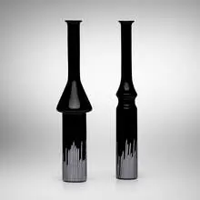 Sherezade vases, set of two by Bruno Gambone, c. 1985, internally decorated glass, sold Aug 2024
