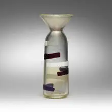 attribution Fulvio Bianconi, Vase, c. 1950, iridized glass with alternating glass bands