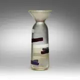 attribution Fulvio Bianconi, Vase, c. 1950, iridized glass with alternating glass bands