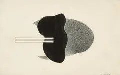 Ella Bergmann-Michel, Diagnostik-striche, zwei, 1928, Tusche, Deckweiß u. Farbstift auf Papier, im Künstlerrahmen