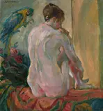 Rückenakt mit Papagei by Paul Kottenkamp, Um 1910, Öl auf Leinwand, sold Jun 2017