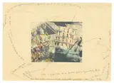 Häuserfront (wer hier nichts erkennen kann, muss selber pendeln) by Sigmar Polke, 1973, Bleistift über Farboffset und Goldfarbe, auf Buchungstransparentpapier, sold Jun 2017