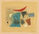 Rolf Cavael, 51/8, 1951, Öl auf dünnem braunen Karton
