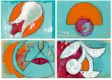 Ohne Titel by Charline Von Heyl, 1996, 4-teilige Arbeit: jeweils Gouache und Lack auf Papier, sold Dec 2016