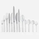 Jean E Puiforcat, Fine and rare 278-piece sterling silver nine-piece Biarritz flatware set for twenty-four, France