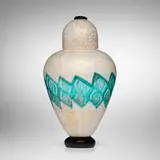 La Murrina, Incamiciato lidded vase, c. 1960, incamiciato glass with murrines and gold inclusions