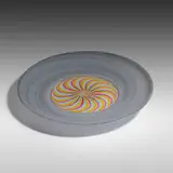 Monumental charger by Lino Tagliapietra and Douglas Navarra, 1980, internally decorated glass, sold Aug 2024