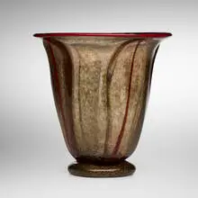 Vittorio Donà, Vase, c. 1935, aventurine glass with applied pasta di vetro details