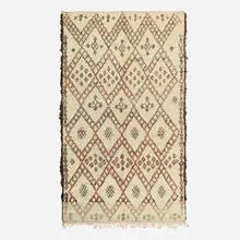 Thick pile carpet by Moroccan, c. 1950, hand-knotted wool, sold Jul 2024