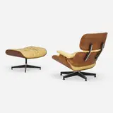 Charles and Ray Eames, 670 lounge chair and 671 ottoman, rosewood, leather, enameled and brushed aluminum