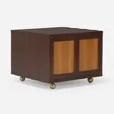 Edward Wormley, Cabinet, model 5811, 1958, walnut, oak, brass, casters