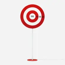 Giuseppe Raimondi, Target floor lamp, c. 1970, acrylic, enameled steel, enameled aluminum