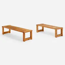 Benches, set of two by Nils Troed, c. 1965, pine, sold Jul 2024