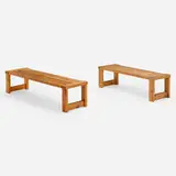 Benches, set of two by Nils Troed, c. 1965, pine, sold Jul 2024