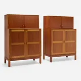 Cabinets, pair by Christian Hvidt, c. 1960 / 2002, mahogany, brass, sold Jul 2024