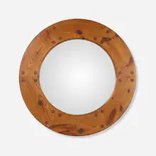 Wall mirror by Uno and Osten Kristiansson, c. 1960, pine, glass mirror, sold Jul 2024