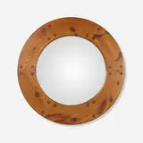 Wall mirror by Uno and Osten Kristiansson, c. 1960, pine, glass mirror, sold Jul 2024