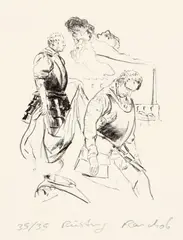Rüstung by Neo Rauch, 2006, Lithographie auf Hahnemühle-Velin, sold Nov 2014