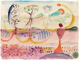 Werner Gilles, Flug der Libelle I und II, 1960, Aquarell auf Velin, doppelseitig