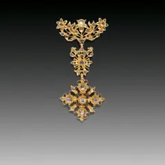 Salamanca, Spanischer Halsschmuck, Um 1750, Kolonialgold (14 kt.), Diamanten in Barockschliff