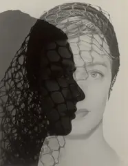 Erwin Blumenfeld, Ad for John Frederics' Lipstick (Tedi Thurman), Um 1947, Vintage oder früher Silbergelatineabzug