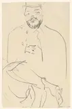 Schmidt-Rottluff, sitzend by Ernst Ludwig Kirchner, Um 1909, Bleistift auf Papier, sold Dec 2007