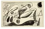 Ernst Wilhelm Nay, Liegende, 1949, Tuschpinsel auf Papier
