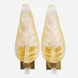 Barovier and Toso, Pair of large leaf sconces