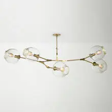 Lindsey Adelman, Branching Bubble chandelier, model BB.05.28, 2016 / 2018, brushed brass-plated steel, glass