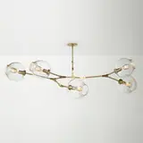 Lindsey Adelman, Branching Bubble chandelier, model BB.05.28, 2016 / 2018, brushed brass-plated steel, glass