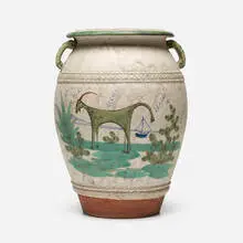 Bitossi, Monumental vase, c. 1960, hand-painted and glazed earthenware