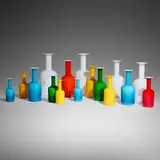 Otto Brauer, Vases from the Gulvvase series, collection of sixteen, c. 1958, cased glass