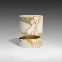 Angelo Mangiarotti, Vase, 1967, marble, teak