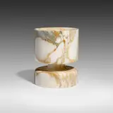 Angelo Mangiarotti, Vase, 1967, marble, teak