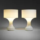 Enrico Capuzzo, Sebenica table lamps, pair, c. 1965, cased glass, aluminum