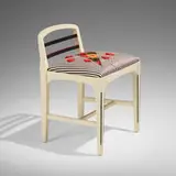 Koos Van Den Akker, Chair, 2001, painted wood, silk collage upholstery